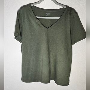 Old navy Women's T-shirt Large Olive Green Boyfriend Style Short Sleeve Top